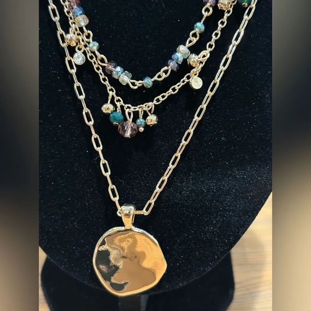 Style & Co. Gold Multi-Layer Gold Tone Necklace with Beads